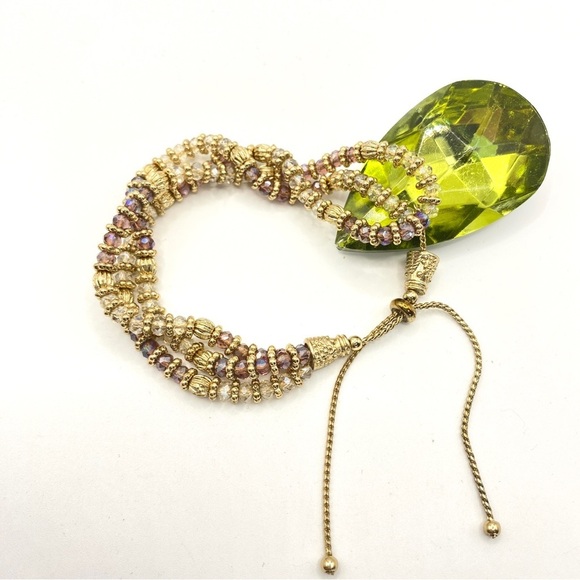 Slider Bracelet Gold Crystal Faceted Beads - Picture 5 of 5